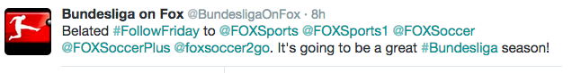 Bundesliga On Fox Follow Friday Tweet